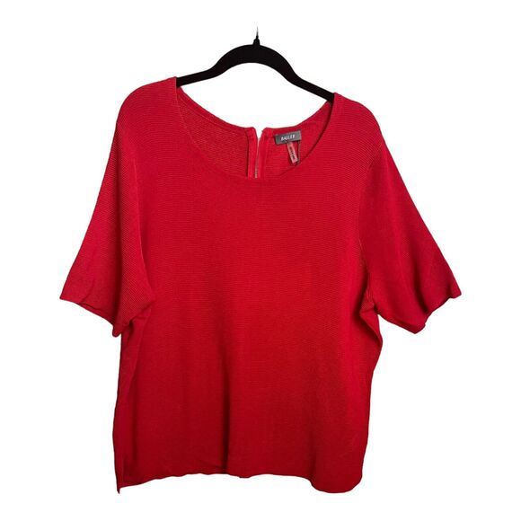 Basler Short Sleeve Dress Top Style Seabreeze in‎ Red Size 20 NWT - Picture 2 of 12